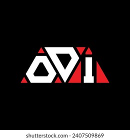 Diseño del logotipo de la letra del triángulo ODI con forma de triángulo. Monograma de diseño del logotipo del triángulo ODI. Plantilla de logotipo vectorial de triángulo ODI con color rojo. Logo triangular ODI Diseño sencillo, elegante y lujoso.