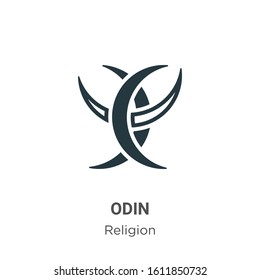 Odin glyph icon vector on white background. Flat vector odin icon symbol sign from modern religion collection for mobile concept and web apps design.