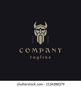 Odin God In Norse Logo Icon Design Template Flat Vector