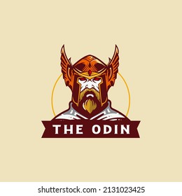 Odin Logo Design Legendary Norse God mascot Logo Design Illustration