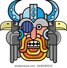 Odin. Vector, decorative image of the Scandinavian god Odin.