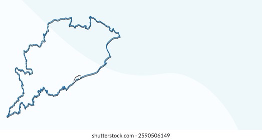 odisha map outline vector design