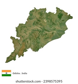 Odisha, State of India Topographic Map (EPS)