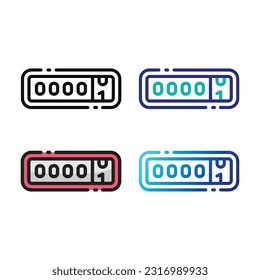 Odometer icon design in four variation color