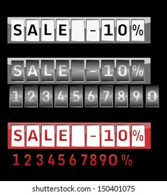 Odometer Style Sale Vector Sign