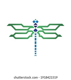 Odonata dragonfly pictogram. Vector drawing.
