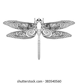 Doodle Sketch Dragonfly Stylized Animal Insect Stock Vector (Royalty ...