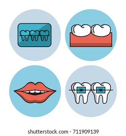 Odontology icons set