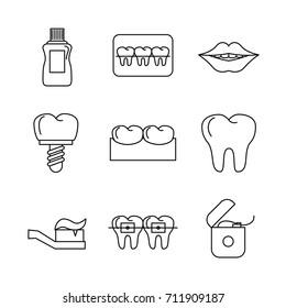 Odontology icons set