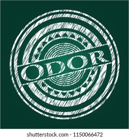 Odor chalk emblem written on a blackboard