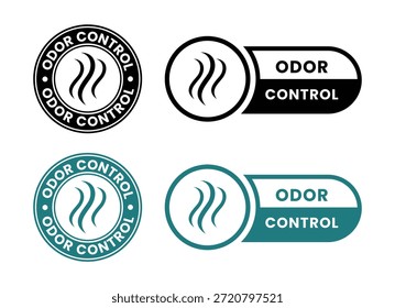 Odor control badge logo template set. Suitable for product label and information. Odor control sign, logo, 
