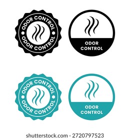 Odor control badge logo template set. Suitable for product label and information. Odor control sign, logo, 
