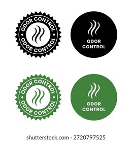 Odor control badge logo template set. Suitable for product label and information. Odor control sign, logo, 
