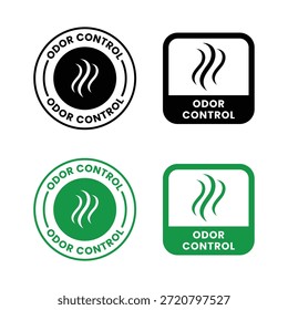 Odor control badge logo template set. Suitable for product label and information. Odor control sign, logo, 
