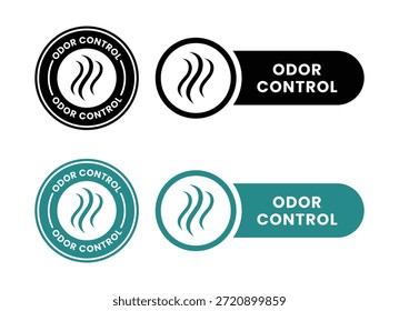 Odor control badge logo template set. Suitable for product label and information