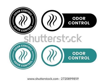 Odor control badge logo template set. Suitable for product label and information
