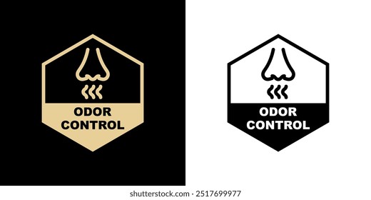 Odor Control - adesivo de vetor dourado para a rotulagem do pacote.