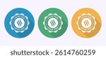 Odor control icon design illustration. Anti bad smell icon, Odor free label in shadow button design