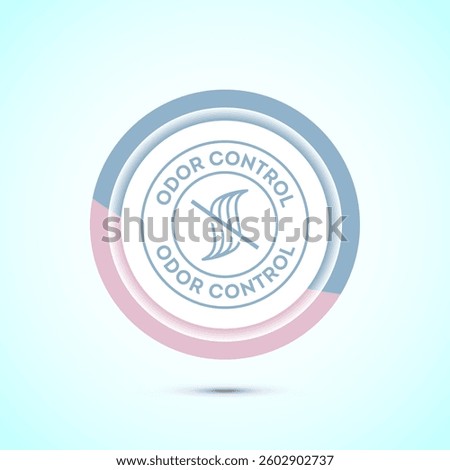 Odor control icon design illustration. Anti bad smell icon, Odor free label, Pastel color button design