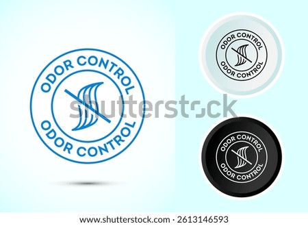 Odor control icon design illustration. Anti bad smell icon, Odor free label in color, black and white