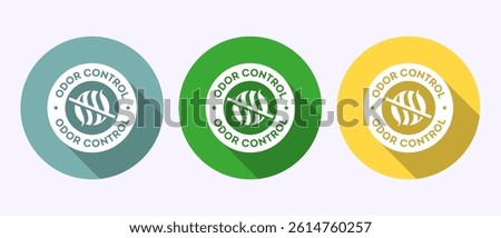 Odor control icon design illustration. Anti bad smell icon, Odor free label in shadow button design