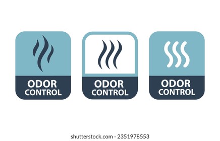 Odor control label. Deodorant icon.