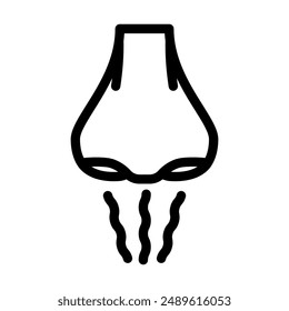 odor control product label caution line icon vector. odor control product label caution sign. isolated contour symbol black illustration