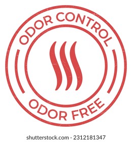 Odor Control Vector Badge, Odor Free Icon, Emblem, Label, Logo, Perfume Label, Stamp, Patch, Design Element Vector Illustration With Grunge Texture svg