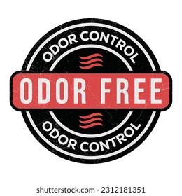 Odor Control Vector Badge, Odor Free Icon, Emblem, Label, Logo, Perfume Label, Stamp, Patch, Design Element Vector Illustration With Grunge Texture svg