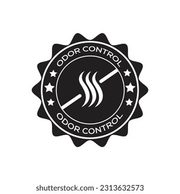 Insignia vectorial de control de olor, icono libre de olor, etiqueta de perfume, parche, emblema, etiqueta, logotipo, sello, ilustración vectorial de elemento de diseño, eps10.
