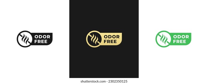 Odor free label or odor free sign vector isolated in flat style. Best Odor free label vector for product packaging design element. Odor free sign for packaging design element.