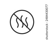 Odor prohibition, linear style icon. no odor and smell control. Editable stroke width