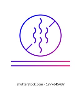 Odor resistant textile feature gradient linear vector icon. Suppressing sweat odor. Material for active wear. Thin line color symbols. Modern style pictogram. Vector isolated outline drawing