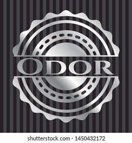 Odor silver badge. Vector Illustration. Mosaic.