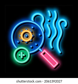 odor smell microbe research neon light sign vector. Glowing bright icon odor smell microbe research sign. transparent symbol illustration