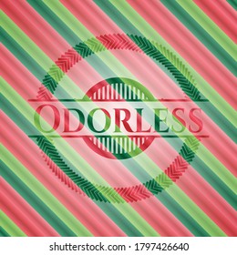 Odorless christmas badge background. Vector Illustration. Detailed. 