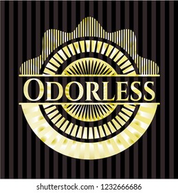 Odorless gold shiny badge