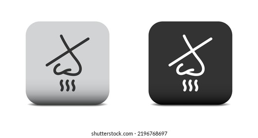 Odorless icon. No smell sign. Forbidden sign with a nose. Vector illustration.