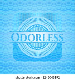 Odorless light blue water style emblem.