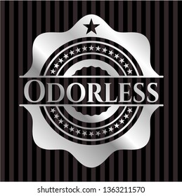 Odorless silvery emblem or badge