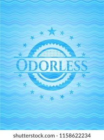 Odorless water wave representation emblem background.