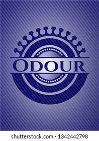 Odour badge with denim texture