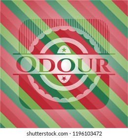 Odour christmas colors emblem.