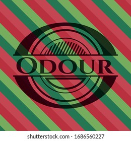 Odour christmas emblem. Vector Illustration. Detailed.