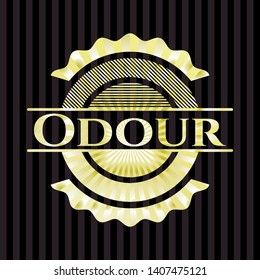 Odour gold badge. Vector Illustration. Detailed.