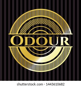 Odour golden emblem. Vector Illustration. Detailed.