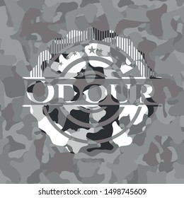 Odour grey camouflage emblem. Vector Illustration.