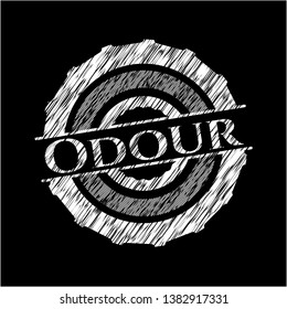 Odour on blackboard. Vector Illustration. Detailed.