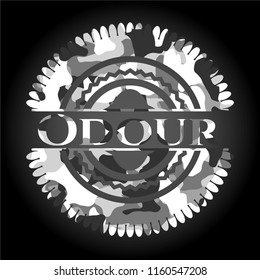 Odour on grey camo texture