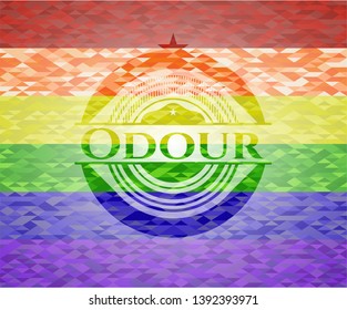 Odour on mosaic background with the colors of the LGBT flag